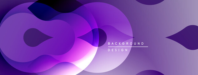 Abstract purple layers create flowing shapes. Gradient hues blend, forming modern background design. Minimalist aesthetic, smooth transitions.