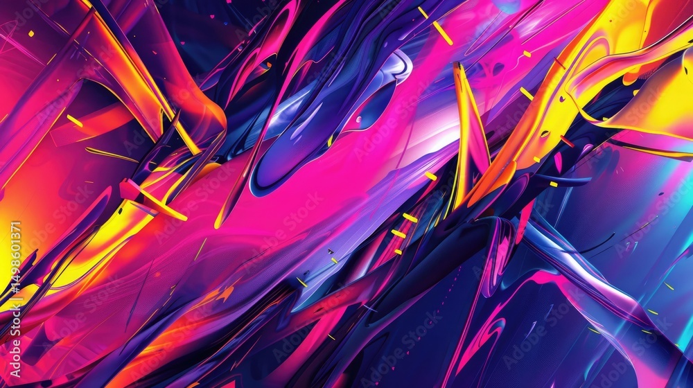 Poster abstract digital shape or line and technological cyber style particle design connect in surreal elec