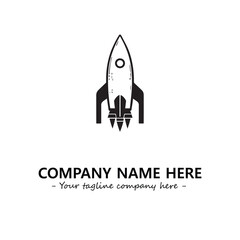 Rocket silhouette logo company design vector illustration