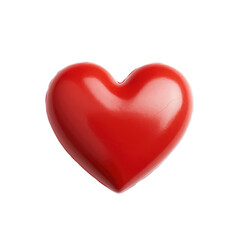 Title: High-Quality Stock Photograph of a Single Red Heart &ndash; Transparent Background

