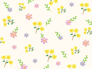 Seamless floral pattern. Small watercolor floral pattern on light background. Cute small floral pattern. Romantic surface design. floral pattern for fashion print, fabric, wallpaper, cards, gift wrap,