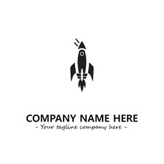 Rocket silhouette logo company design vector illustration