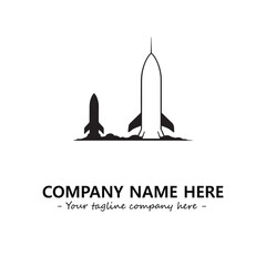 Rocket silhouette logo company design vector illustration