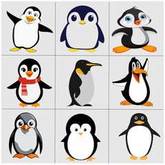 Penguin Colour Vector  Set 1