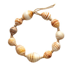Chic Shell Bracelet with Elegantly Arranged Smooth Isolated on Transparent Background