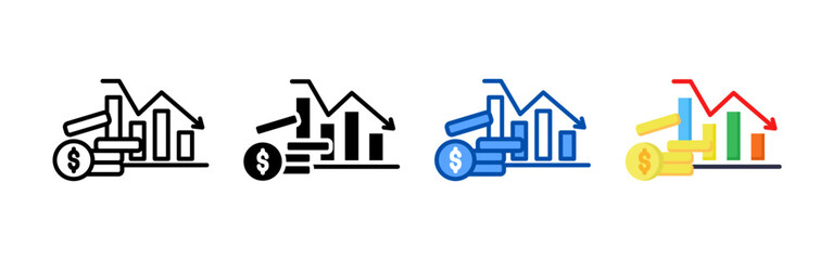 Loss icon set bundle. Multi style icon collection perfect for websites, apps, and presentations. Simple vector icon collection