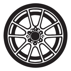Classic Car Wheel Design Vector Illustration of a Vintage Automotive Rim