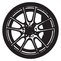 Obraz premium Stylish Car Wheel Design Spoke Pattern and Rim Detail Illustration