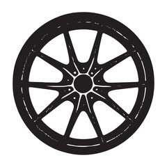 Obraz premium Classic Car Wheel Design Eight Spoke Rim Illustration