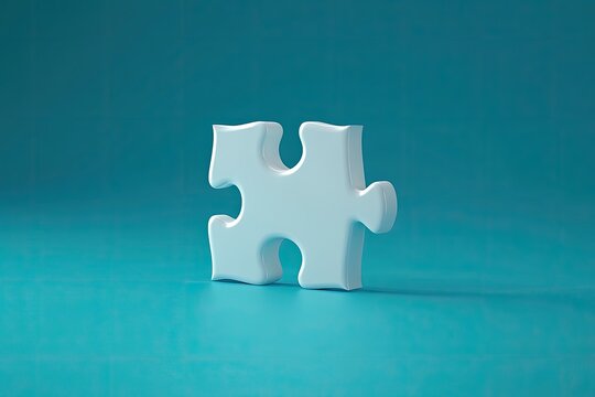 White puzzle piece on teal background