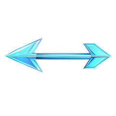 Sleek Arrow with Smooth Gradient Transitions in Icy Isolated on Transparent Background