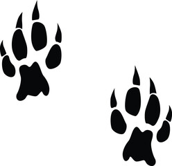Cheetah paw print silhouette. Animal footprint in black color. © Budypiasa