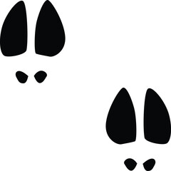 Giraffe paw print silhouette. Animal footprint in black color. © Budypiasa