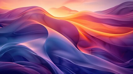 Obraz premium Abstract purple and orange color wave flowing express the energetic signal. Seamless texture of vividness curve swirling convey sense of harmony and wonderful scene perfect for graphic design. AIG53.