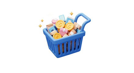 Shopping Cart with Money and Gifts