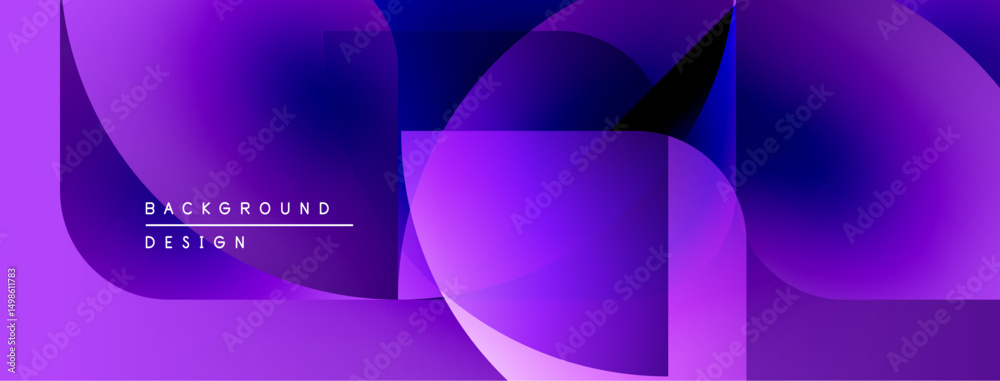 Leinwandbilder abstract purple design features overlapping shapes, gradients. modern background suitable for digita