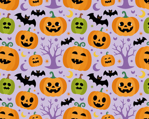 halloween seamless pattern, halloween, pumpkin, vector, autumn, pattern, illustration, seamless, orange, set, holiday, icon, october, celebration, design, cartoon, horror, spooky, fun, face, art, seas