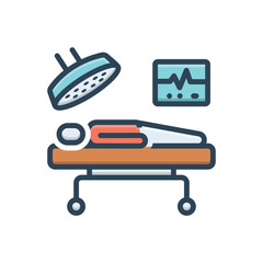 Color illustration icon for operation