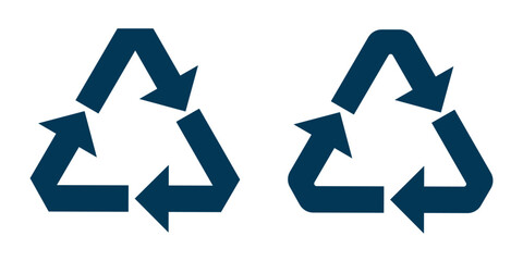 recycling symbol CFB, vector. Reycycle code black. Collection of four recycling icons in outline, black, green, and blue styles. Perfect for eco, sustainability, and environmental projects. Recycle. 