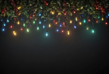 Twinkling red, green, blue & yellow Christmas lights on dark background ,  background,  winter,  Xmas