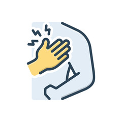 Color illustration icon for pain