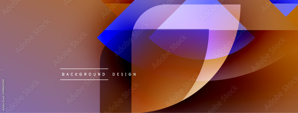 Leinwandbilder abstract geometric shapes overlap, creating vibrant color gradients. design features smooth transiti