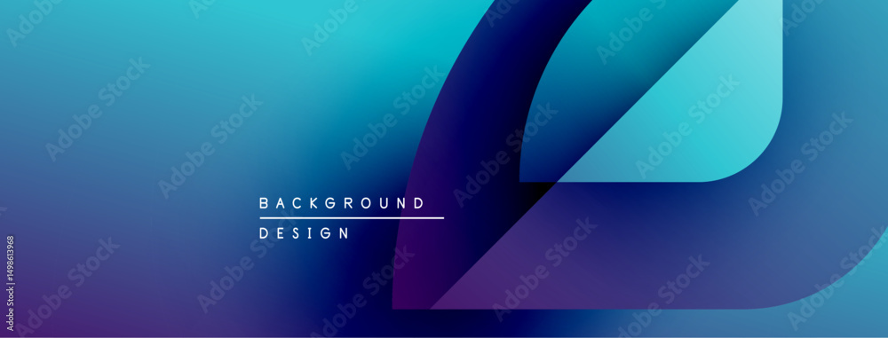Aufkleber abstract gradient background. blue, purple hues blend smoothly. minimalist design features text back