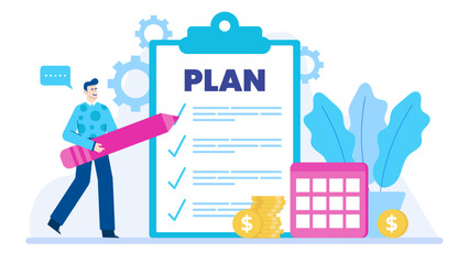 Man with a pencil calculating with a calculator and coins. Ideal for financial planning, budgeting, savings, business analysis, and accounting concepts.