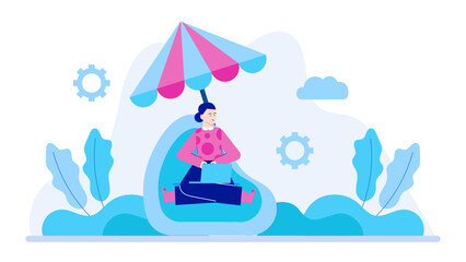 digital nomad lifestyle with work from anywhere concept