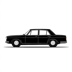 Classic automobile silhouette illustration presenting vintage transportation design