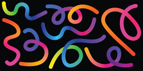 Colorful Abstract Wavy Line Design. Modern Abstract Background Wavy Gradient Ribbon Lines