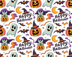 halloween seamless pattern, halloween, pumpkin, vector, autumn, pattern, illustration, seamless, orange, set, holiday, icon, october, celebration, design, cartoon, horror, spooky, fun, face, art, seas