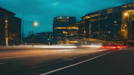 City Lights at Dusk: Capture the enchanting allure of a cityscape illuminated against the twilight sky, with streaks of light dancing across the roads.