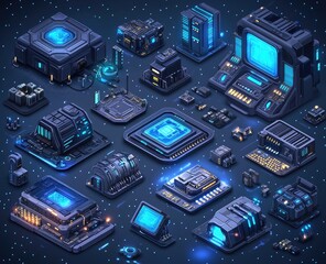Fototapeta premium Futuristic Tech Components
