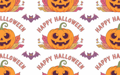 halloween seamless pattern, halloween, pumpkin, vector, autumn, pattern, illustration, seamless, orange, set, holiday, icon, october, celebration, design, cartoon, horror, spooky, fun, face, art, seas