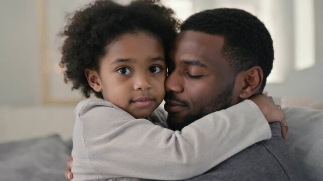 Father Daughter Embrace: A tender moment captured between a loving father and his young daughter, a heartwarming image of family connection and unconditional love.