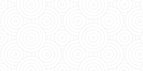 Fototapeta premium Minimal Overlapping creative diamond circle abstract white and gray pattern background with waves texture. geometric digital fabric pattern circles floral lapping white retro background. 