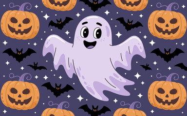 halloween seamless pattern, halloween, pumpkin, vector, autumn, pattern, illustration, seamless, orange, set, holiday, icon, october, celebration, design, cartoon, horror, spooky, fun, face, art, seas