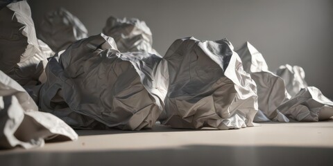 Softly crumpled, uneven surface, light shadowing, white background, smooth, still life