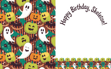 halloween seamless pattern, halloween, pumpkin, vector, autumn, pattern, illustration, seamless, orange, set, holiday, icon, october, celebration, design, cartoon, horror, spooky, fun, face, art, seas