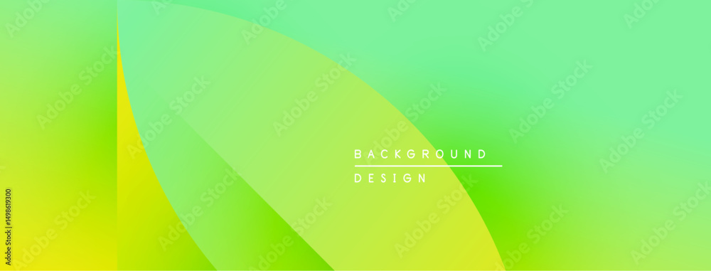 Poster Gradient background features vibrant yellow, green hues. Smooth curves create dynamic visual effect. Text reads background design.