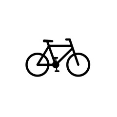 Obraz premium Minimalist Black Outline Bicycle Shape Icon Silhouette for Transportation and Cycling
