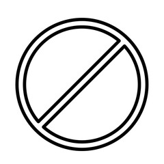 Outline Flat No Entry Circle Shape Icon Symbol Illustration