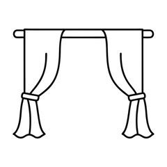 vector illustration of a mirror with a chair