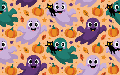 halloween seamless pattern, halloween, pumpkin, vector, autumn, pattern, illustration, seamless, orange, set, holiday, icon, october, celebration, design, cartoon, horror, spooky, fun, face, art, seas