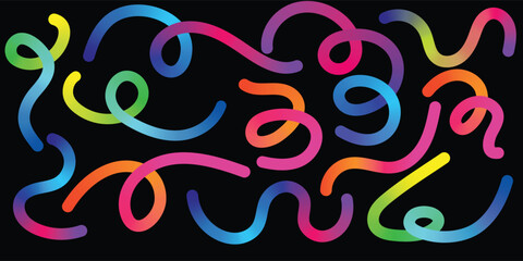 Colorful Abstract Wavy Line Design. Modern Abstract Background Wavy Gradient Ribbon Lines