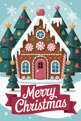 Obraz premium christmas poster, christmas banner, christmas card, christmas flyer, christmas, card, holiday, xmas, vector, design, illustration, snow, winter, year, tree, celebration, happy, new, merry, decoration,