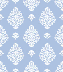 Boho Floral repeat pattern, Block print , Flower damask, floral vector file, ogee pattern, global print, seamless floral