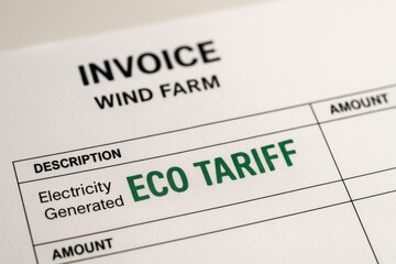 Invoice Document for Eco Tariff from Wind Farm with Clear Details and Professional Layout