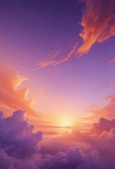 Swirling orange and purple watercolor, ethereal sunset sky effect , shadow, vibrant